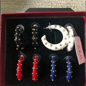 Kenneth Jay Lane 4 set Hoops